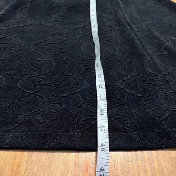 VTG Womens Black Gold Floral Embroidered Midi Dress With Side Slits Size L/XL - Picture 13 of 13